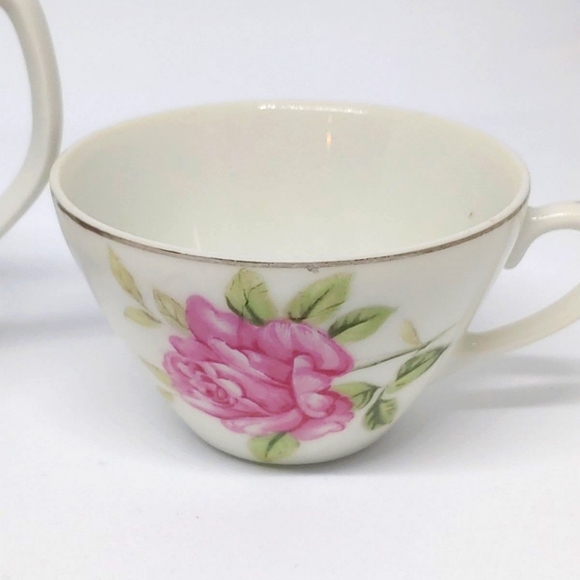 Vtg Porcelain Small Roses Tea Set - Picture 8 of 12